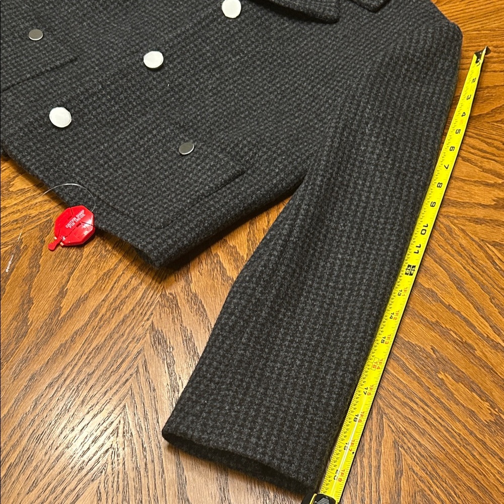 NWT Theory Charcoal Melange Wool-Blend Boxy Crop Jacket. Size 0 - Picture 14 of 17